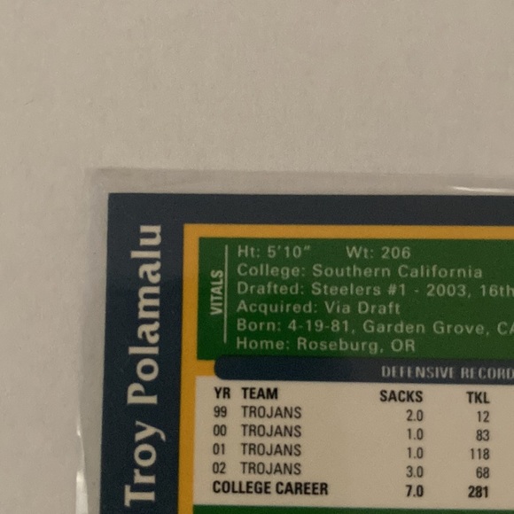 Troy Polamalu Rookie Card - Picture 3 of 6